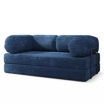 Masseno ALVIO Schlafsofa Kordstoff blau (800001993744)