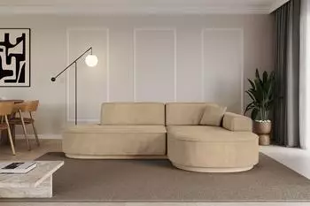ALTDECOR MARI-L1-v1 Ecksofa L-Form, Velours, taupe (MARI-L1-v1)