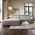Selsey Fando Ecksofa mit Schlaffunktion, L-Form, Flechtstoff graubeige, 252cm, Ottomane links