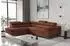 Fun Möbel JADE Ecksofa Bouclé Ascot rostbraun, Ottomane links, Schlaffunktion