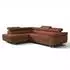 Fun Möbel JADE Ecksofa Bouclé Ascot rostbraun, Ottomane links, Schlaffunktion