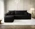 Fun Möbel AGEPO Eckschlafsofa Stoff Curio, schwarz, Ottomane links