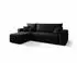 Fun Möbel AGEPO Eckschlafsofa Stoff Curio, schwarz, Ottomane links