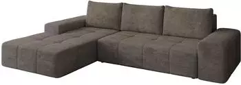 Mirjan24 Tonseo L Eckschlafsofa Chenille dunkelbraun, Ottomane links (800001996977)