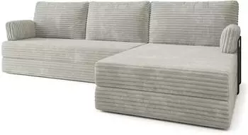 Masseno ANKO Ecksofa modular mit Schlaffunktion, hellgrau, L-Form 270x160cm (800001994017)
