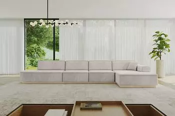 ALTDECOR IREA-L3 Ecksofa L-Form, Velours, hellbraun (800001703900)