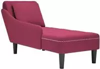 vidaXL Chaiselongue mit Kissen und Rechter Armlehne Weinrot Samt