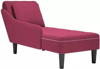 vidaXL Chaiselongue mit Kissen, rechte Armlehne, weinrot, Samt (4009776)