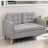 OKWISH 2-Sitzer-Sofa mit Stauraum, Samtoptik, hellgrau, 117x62x78cm
