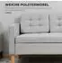 OKWISH 2-Sitzer-Sofa mit Stauraum, Samtoptik, hellgrau, 117x62x78cm