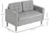 OKWISH 2-Sitzer-Sofa mit Stauraum, Samtoptik, hellgrau, 117x62x78cm