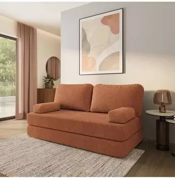 Masseno NIKSI Schlafsofa Schaumstoff Boucl&eacute;-Stoff orange (800001993935)