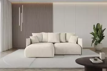 ALTDECOR ONESK-L Ecksofa mit Schlaffunktion und Bettkasten, L-Form, beige, 216x177x72cm