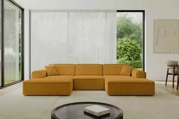 ALTDECOR IREA-U1-v3 Wohnlandschaft U-Form, Textil, senfgelb (800001202442)