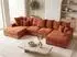 WFL GROUP Dahlia U-Form Schlafsofa mit Bettkasten, Chenille, terrakotta, 373cm