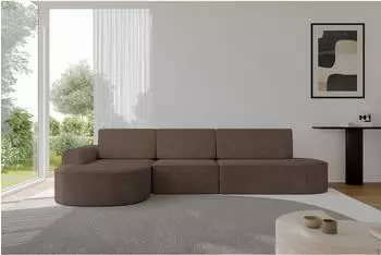 ALTDECOR MARI L2-S Ecksofa mit Schlaffunktion, Velours, braun, 368x167cm (800001814516)