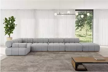 ALTDECOR Felto-L3 Ecksofa L-Form, hellgrau, 475x190cm (800001554897)