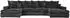 WFL GROUP Dahlia Ecksofa U-Form mit Schlaffunktion & Bettkasten, Chenille anthrazit, 373cm