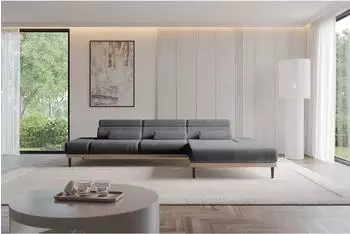 ALTDECOR Mona Ecksofa L-Form elektrisch, dunkelgrau, Cord, 316x205cm (800002027195)