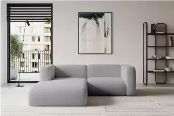 ALTDECOR MIRA-L1 Ecksofa L-Form Boucl&eacute; hellgrau 227x179x89cm (800002004693)