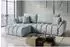 WFL GROUP Iris Ecksofa mit Schlaffunktion & Bettkasten, hellgrau Samt, 280x184cm (800002022791)