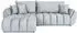 WFL GROUP Iris Ecksofa mit Schlaffunktion & Bettkasten, hellgrau Samt, 280x184cm (800002022791)