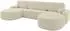 ALTDECOR Lira-U Wohnlandschaft U-Form mit Schlaffunktion & Bettkasten, Bouclé, beige, 335x172x89cm (800001616876)
