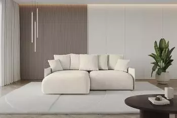 ALTDECOR ONESK-L Ecksofa mit Schlaffunktion, Velours, beige, 216x177cm (800001936306)