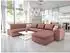 Mirjan24 Niko Bis Wohnlandschaft U-Form, 7-Sitzer, rosa, Textil (800000667825)