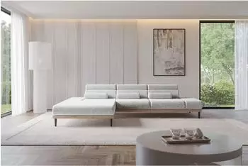 ALTDECOR Mona Ecksofa L-Form elektrisch, grau, Velours, 316x205cm (800002026665)