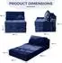 LuxusKollektion Klappsofa 4-in-1 mit Schlaffunktion, blau (160x80x40cm)