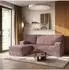 Masseno NOTIA Ecksofa mit Schlaffunktion, lila Kordstoff, L-Form 200x120cm (800001993799)