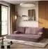 Masseno NOTIA Ecksofa mit Schlaffunktion, lila Kordstoff, L-Form 200x120cm (800001993799)