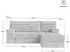 Masseno NOTIA Ecksofa mit Schlaffunktion, lila Kordstoff, L-Form 200x120cm (800001993799)