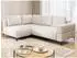 S-Style Möbel Cardea Ecksofa Bubble-Optik Strukturstoff creme, Ottomane links