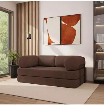 Masseno EIREN Schlafsofa Schaumstoff Bouclé-Stoff braun (800001994093)