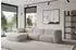ALTDECOR MIRA-L1 Ecksofa L-Form, Velours, hellgrau, 227x179x89cm (800002003584)