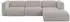 ALTDECOR MIRA-L2 Ecksofa L-Form, Velours, hellgrau, 318x179x89cm (800002003732)