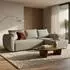 Selsey ZORDO Eckschlafsofa L-Form, Chenille greige, Ottomane rechts, 2 Bettkästen