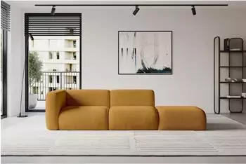 ALTDECOR MIRA-S3 modulares Ecksofa senfgelb Cord 296x89x70cm (800002004283)