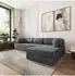 Masseno Etera Ecksofa modular mit Schlaffunktion, dunkelgrau, Kordstoff, 270x160cm (800001993724)