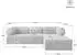 Masseno Etera Ecksofa modular mit Schlaffunktion, dunkelgrau, Kordstoff, 270x160cm (800001993724)