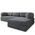 Masseno Etera Ecksofa modular mit Schlaffunktion, dunkelgrau, Kordstoff, 270x160cm (800001993724)