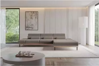 ALTDECOR Mona Ecksofa L-Form elektrisch, Boucl&eacute; braun, 316x205cm (800002027206)