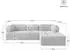 Masseno ETERA Ecksofa modular mit Schlaffunktion, grau, Kordstoff (800001993936)