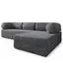 Masseno ETERA Ecksofa modular mit Schlaffunktion, grau, Kordstoff (800001993936)