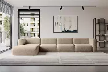 ALTDECOR MIRA-L3 Ecksofa L-Form, Velours, braun, 409x179x70cm (800002004679)