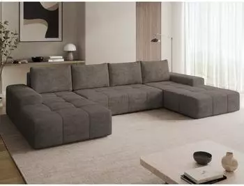 Mirjan24 Tonseo U Ecksofa mit Schlaffunktion & Bettkasten, Chenille, U-Form (800001996615)