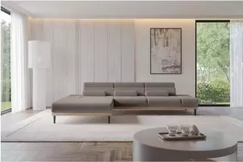 ALTDECOR Mona Ecksofa L-Form elektrisch, Boucl&eacute;, dunkelbraun, 316x205cm (800002026723)