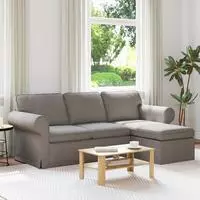 vidaXL Sofa Taupe 215 x 138 x 80 cm Stoff